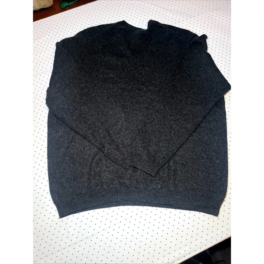 Brooks Brothers 100% Cashmere V-Neck Sweater Gray Men's Large Made In Britain